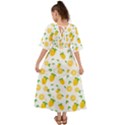 Illustrations Lemon Citrus Fruit Yellow Kimono Sleeve Boho Dress View2