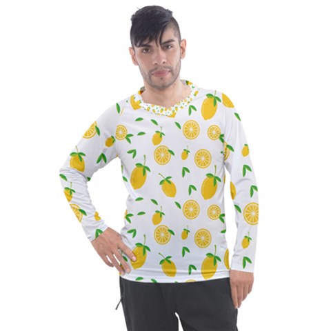 Illustrations Lemon Citrus Fruit Yellow Men s Pique Long Sleeve T-shirt by anzea