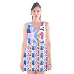 Illustrations Of Fish Texture Modulate Sea Pattern Scoop Neck Skater Dress by anzea