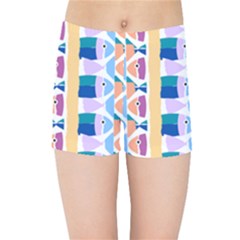 Illustrations Of Fish Texture Modulate Sea Pattern Kids  Sports Shorts by anzea