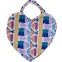 Illustrations Of Fish Texture Modulate Sea Pattern Giant Heart Shaped Tote View1