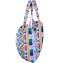 Illustrations Of Fish Texture Modulate Sea Pattern Giant Heart Shaped Tote View4