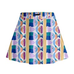 Illustrations Of Fish Texture Modulate Sea Pattern Mini Flare Skirt