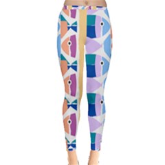 Illustrations Of Fish Texture Modulate Sea Pattern Inside Out Leggings