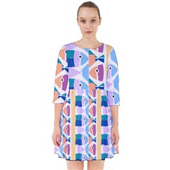 Illustrations Of Fish Texture Modulate Sea Pattern Smock Dress by anzea