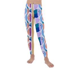 Illustrations Of Fish Texture Modulate Sea Pattern Kids  Lightweight Velour Leggings by anzea