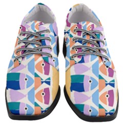 Illustrations Of Fish Texture Modulate Sea Pattern Women Heeled Oxford Shoes by anzea