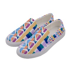 Illustrations Of Fish Texture Modulate Sea Pattern Women s Canvas Slip Ons