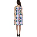 Illustrations Of Fish Texture Modulate Sea Pattern Sleeveless V-Neck Skater Dress with Pockets View4