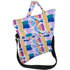 Illustrations Of Fish Texture Modulate Sea Pattern Fold Over Handle Tote Bag by anzea