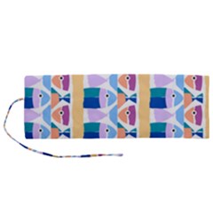 Illustrations Of Fish Texture Modulate Sea Pattern Roll Up Canvas Pencil Holder (m) by anzea