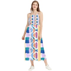 Illustrations Of Fish Texture Modulate Sea Pattern Boho Sleeveless Summer Dress by anzea