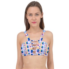 Illustrations Of Fish Texture Modulate Sea Pattern Cage Up Bikini Top