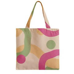 Line Pattern Dot Zipper Grocery Tote Bag by anzea