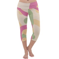 Line Pattern Dot Capri Yoga Leggings by anzea