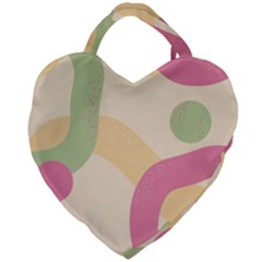 Line Pattern Dot Giant Heart Shaped Tote by anzea