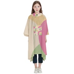 Line Pattern Dot Kids  Hooded Rain Ponchos by anzea