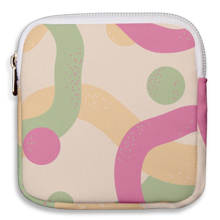 Line Pattern Dot Mini Square Pouch