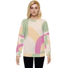 Line Pattern Dot Hidden Pocket Sweatshirt