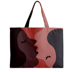 Illustrations Of Love And Kissing Women Zipper Mini Tote Bag by anzea