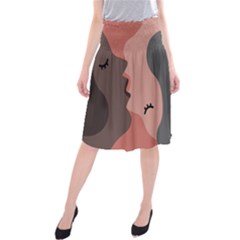 Illustrations Of Love And Kissing Women Midi Beach Skirt by anzea