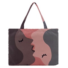 Illustrations Of Love And Kissing Women Zipper Medium Tote Bag by anzea