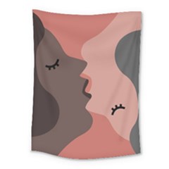 Illustrations Of Love And Kissing Women Medium Tapestry