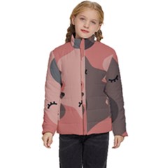 Illustrations Of Love And Kissing Women Kids  Puffer Bubble Jacket Coat by anzea