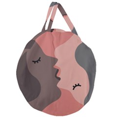 Illustrations Of Love And Kissing Women Giant Round Zipper Tote by anzea