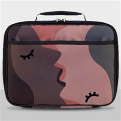 Illustrations Of Love And Kissing Women Full Print Lunch Bag