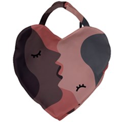 Illustrations Of Love And Kissing Women Giant Heart Shaped Tote