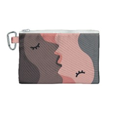 Illustrations Of Love And Kissing Women Canvas Cosmetic Bag (medium) by anzea