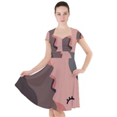 Illustrations Of Love And Kissing Women Cap Sleeve Midi Dress by anzea