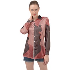 Illustrations Of Love And Kissing Women Long Sleeve Satin Shirt