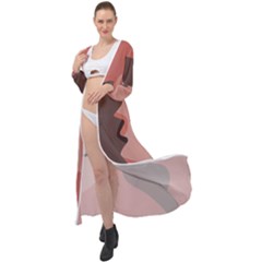 Illustrations Of Love And Kissing Women Maxi Chiffon Beach Wrap