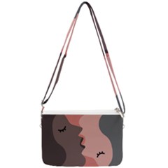 Illustrations Of Love And Kissing Women Double Gusset Crossbody Bag