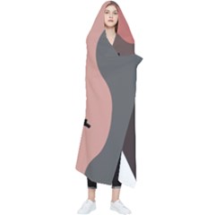 Illustrations Of Love And Kissing Women Wearable Blanket