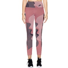 Illustrations Of Love And Kissing Women Pocket Leggings  by anzea