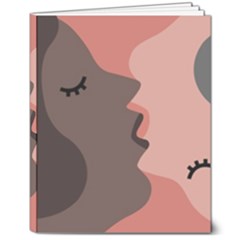 Illustrations Of Love And Kissing Women 8  X 10  Hardcover Notebook