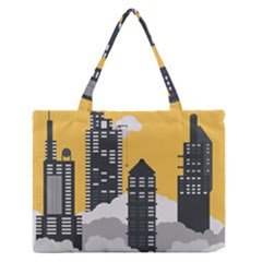 Minimal Skyscrapers Zipper Medium Tote Bag