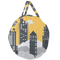 Minimal Skyscrapers Giant Round Zipper Tote