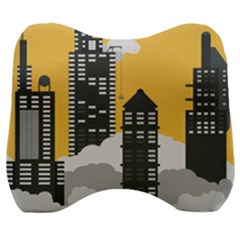 Minimal Skyscrapers Velour Head Support Cushion