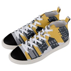 Minimal Skyscrapers Men s Mid-top Canvas Sneakers