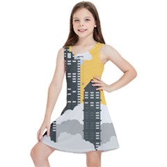 Minimal Skyscrapers Kids  Lightweight Sleeveless Dress