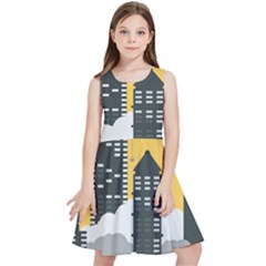 Minimal Skyscrapers Kids  Skater Dress