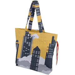 Minimal Skyscrapers Drawstring Tote Bag