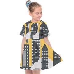 Minimal Skyscrapers Kids  Sailor Dress