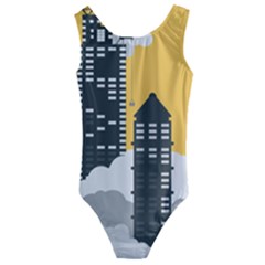 Minimal Skyscrapers Kids  Cut-out Back One Piece Swimsuit