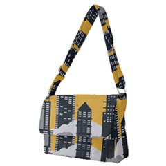 Minimal Skyscrapers Full Print Messenger Bag (m)