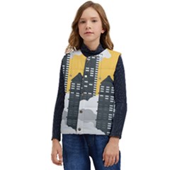 Minimal Skyscrapers Kid s Button Up Puffer Vest	